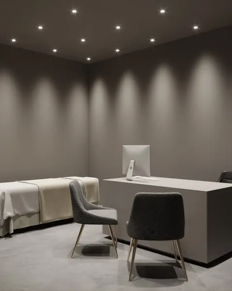 Studio trattamenti con lettino e scrivania